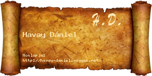 Havay Dániel névjegykártya
